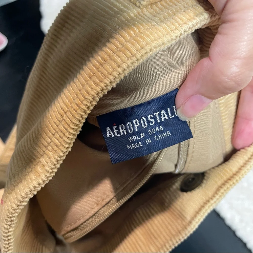 Vintage Y2K‎ Aeropostale Tan Corduroy Small Shoulder Tote Bag - Picture 3 of 9